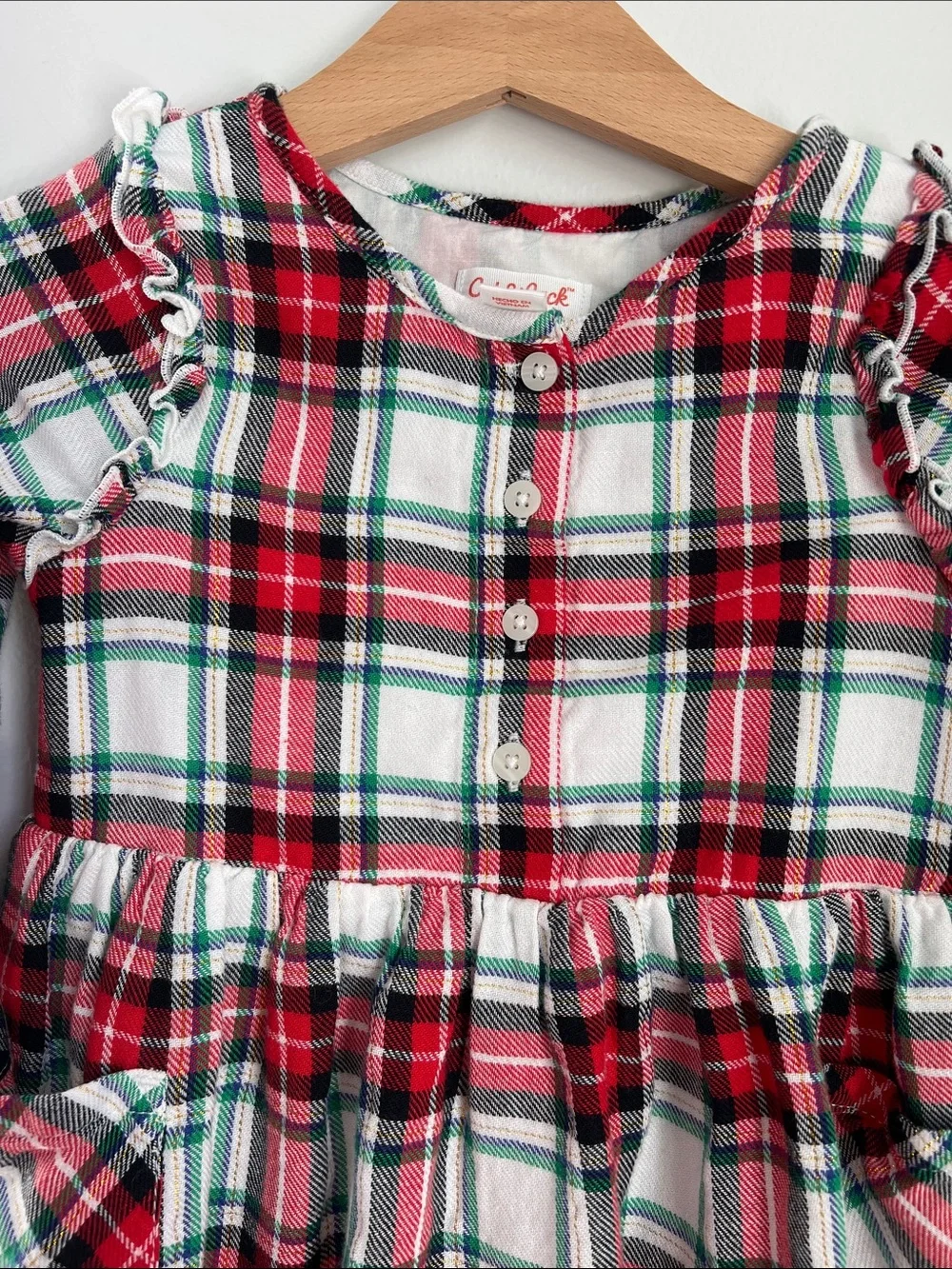 Cat & Jack | Red & White Plaid Long-Sleeve Holiday Festive Party Dress size 2T